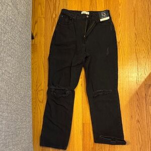Abercrombie & Fitch Black 90s straight ultra high rise Jean
